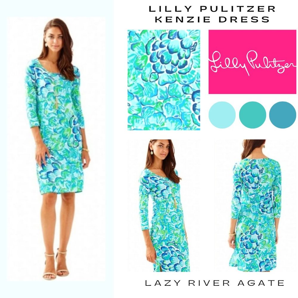 Lilly Pulitzer Kenzie Dress, Lazy River Agate, Size M, NWT